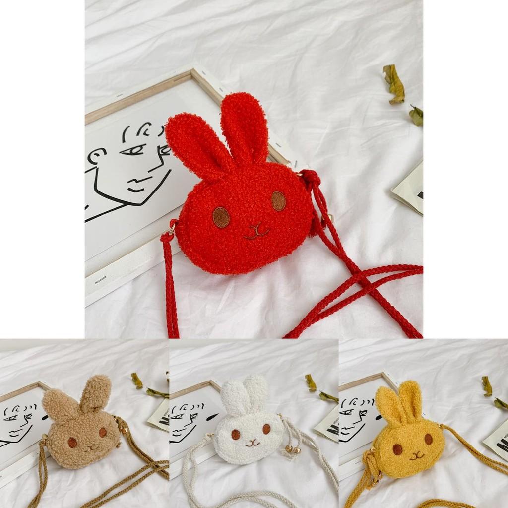 Adorable Plush Rabbit Children's Crossbody Bag For Girls Stylish Mini Backpack