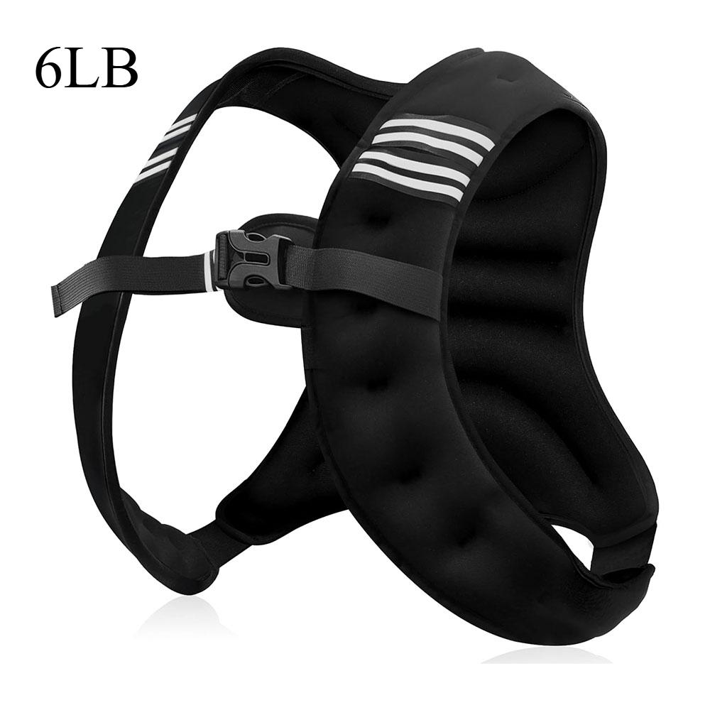 

Утяжеленный жилет для мужчин или женщин - Веса 6/10 фунтов со светоотражающей полосой, Утяжеленный жилет для тренировочного оборудования для силовых тренировок и бега 6 lbs чёрный