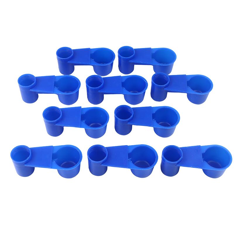 10Pcs Bird Quail Drinker Cups Water Bottle Cup For Cage For Cat Chicken Pigeon Parrot Hamster Double Nozzle Water Guide