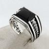 Black Onyx Street Retro Punk Hip Hop Men's Fashion Hand Jewelry Steel Color Ring