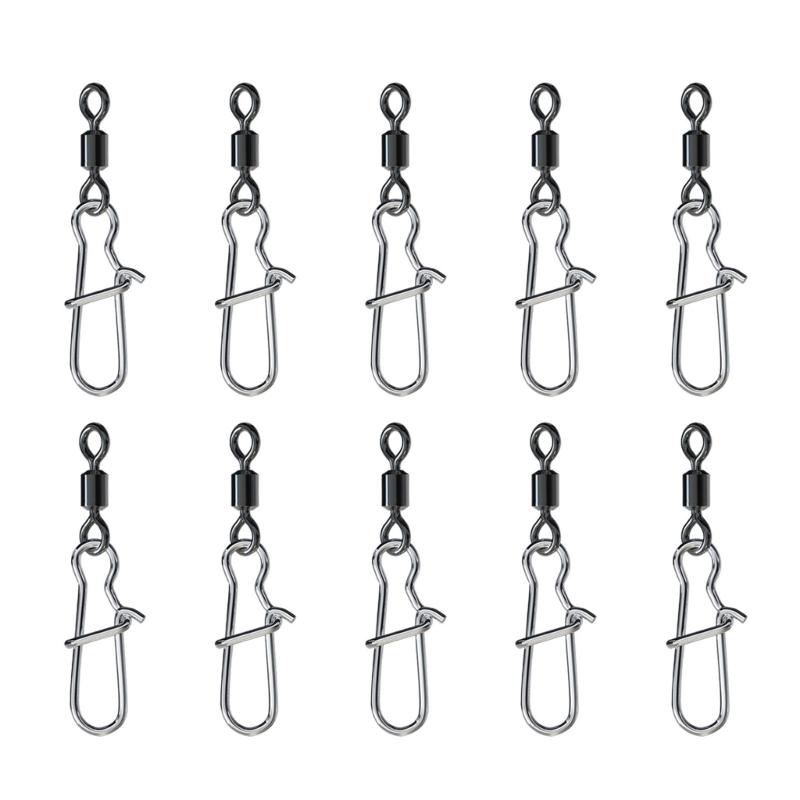 10Pcs Fishing Swivels Duos Lock Balls Bearing Swivels Quickly Change Swivels Fishing Tackle For Saltwater Freshwaters