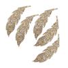 5 szt. Liście Wzór Kryształki Klej DIY Ubrania Telefon Dekoracja Akcesoria Złoty