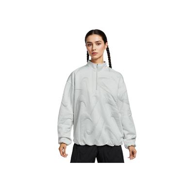 Sportswear Collection Solid Color Half-Zip Stand Collar Pullover Long Sleeve Sweatshirt Women Sweatshirt Birch Light-Silver-Gray FV7807-051