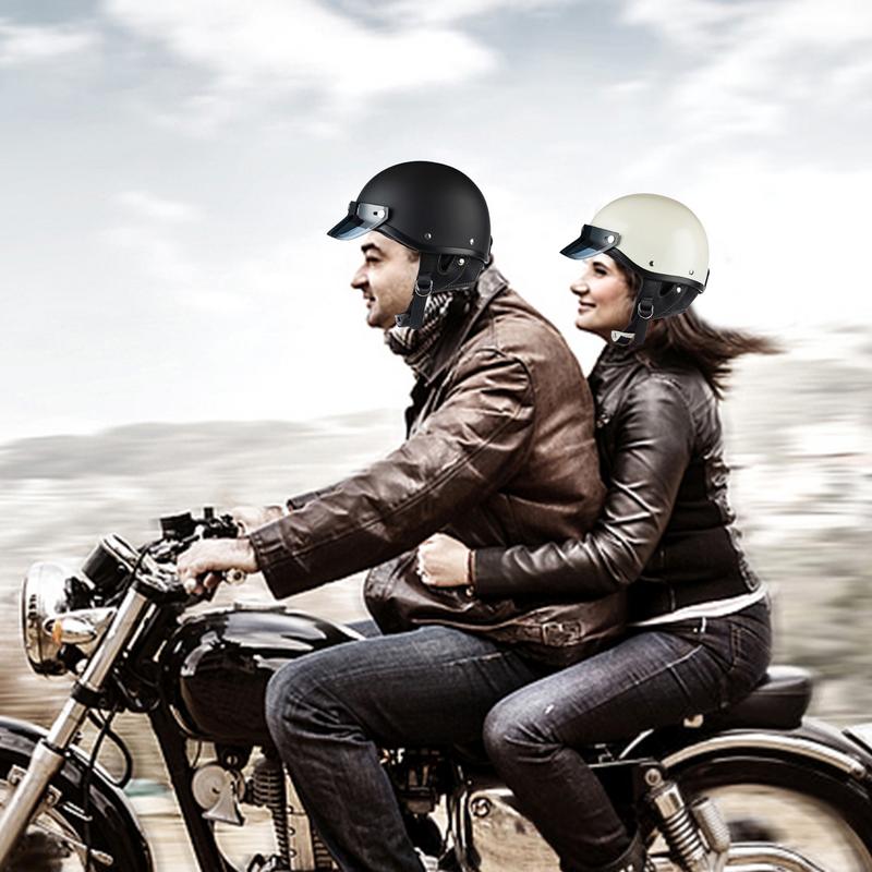 Motorcycle Half Helmet Lightweight Cool Breathable Open-face Cap Motorcycle Helmets For Men For Motocross Scooter Racing Street