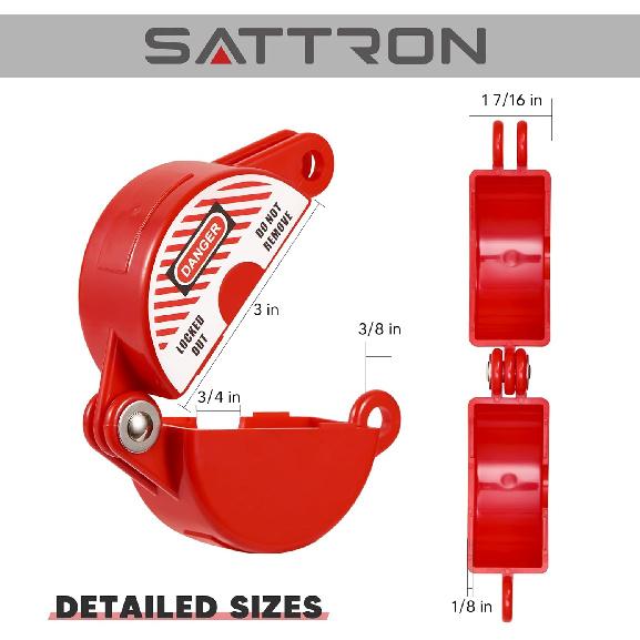 2 Sets Gate Valve Lockout and Safety Padlocks, Valve Lockout Device for 1 to 2-1/2 inch Diameter Valve Handles, Suited for Outdoor Water Spigot