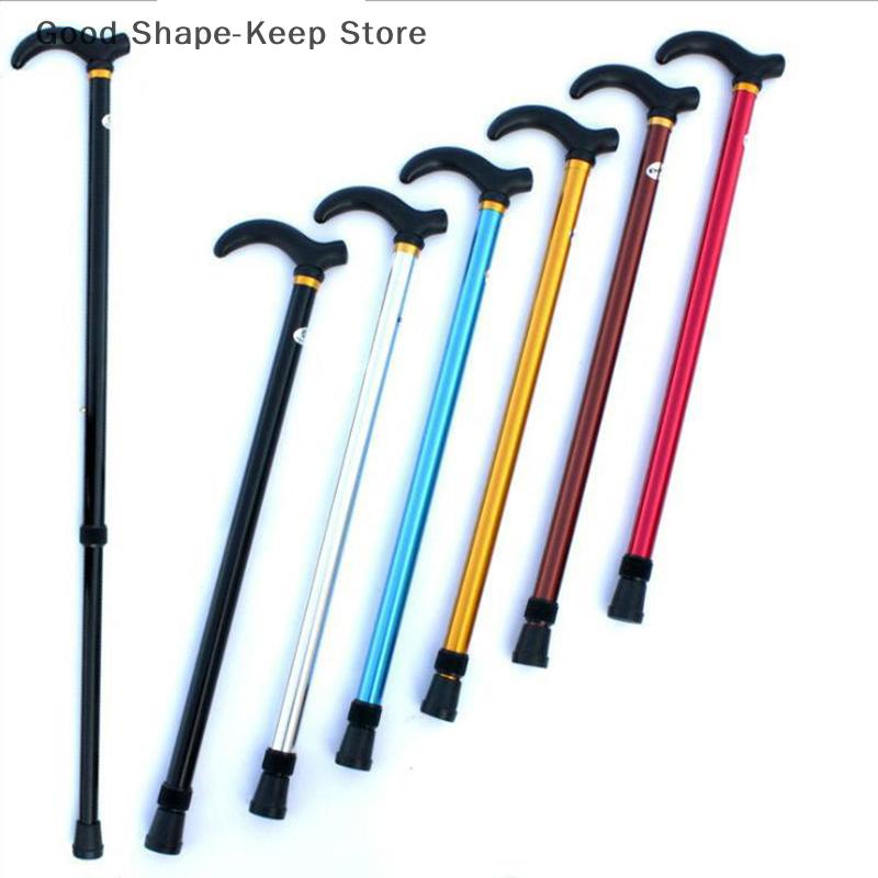 Adjustable Aluminum Alloy Walking Stick 2 Section Anti-Skid Hiking Cane For Stability Old Man Support