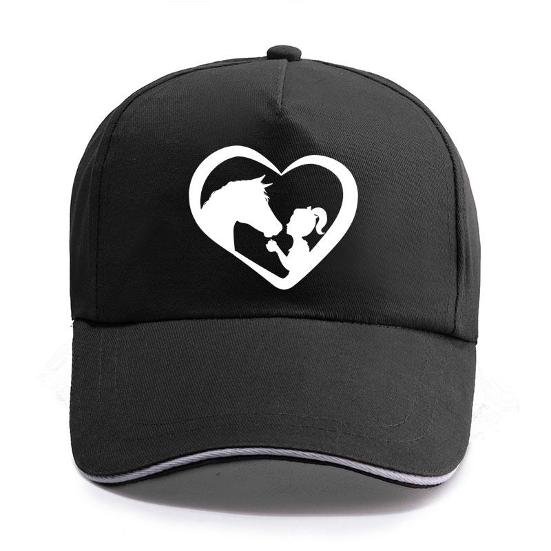 New Summer Horse With Girl Baseball Cap Unisex Women Unisex Cotton Love Animals Hat Snapback Hats Trucker Caps