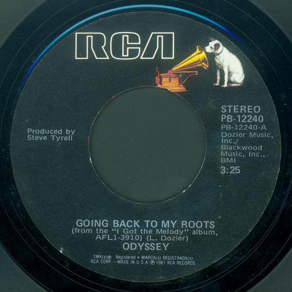 

7-дюймовая пластинка ODYSSEY Going Back To My Roots PB12240 RCA 1981 США Танцевальная Электроника Б/у