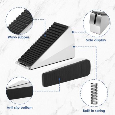 Door Stop Wedges Adjustable Versatile Rubber Door Stopper Wedges Solid Spring Door Stoppers Protective Stainless Steel Doorstop