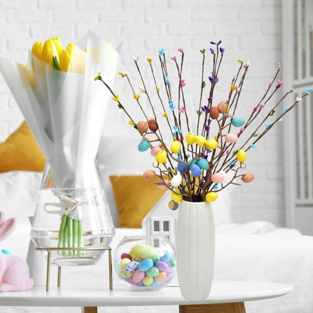 Colorful Foam Eggs Berry Branch Plastic Realistic Easter Egg Artificial Flower DIY Handmade Simulation Egg Fake Plants