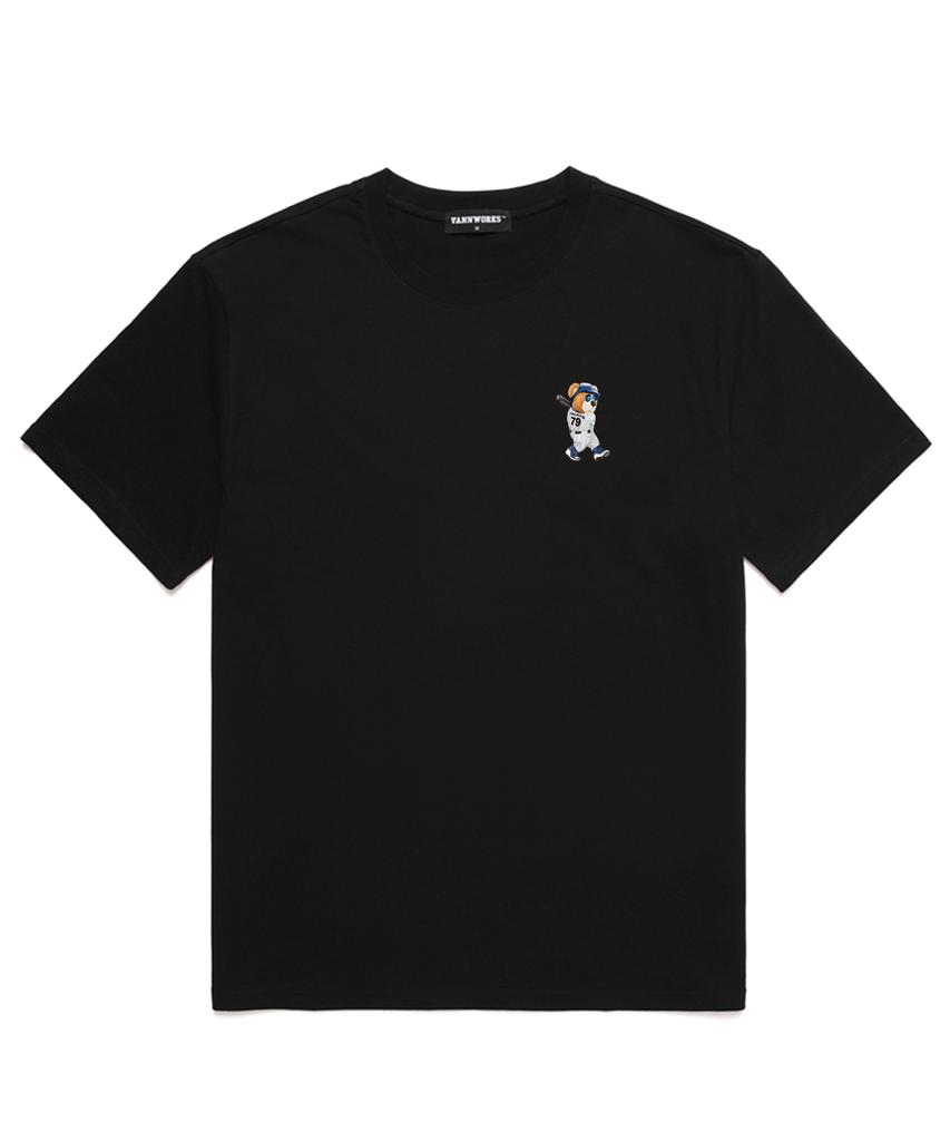 VANNWORKS Mini Baseball Baer Oversized Short Sleeve T-Shirt (Vndts217) Black