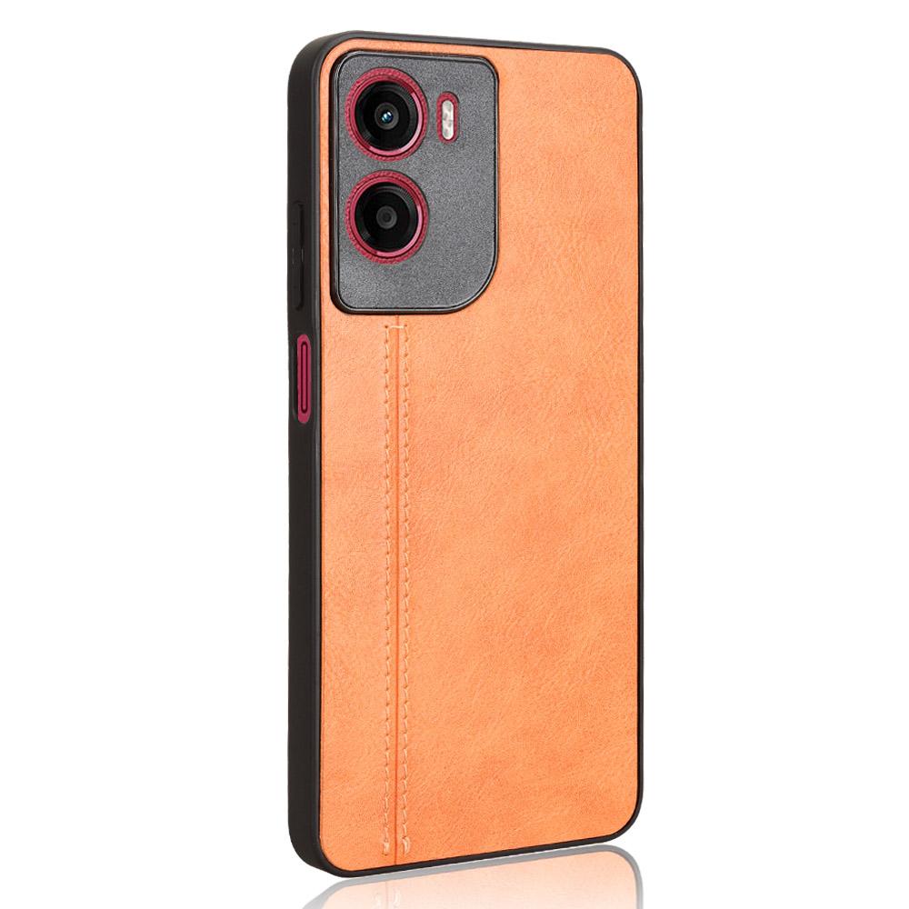 For Motorola Moto G05 4G/E15 4G Case Cowhide Texture Leather+TPU+PC Phone Cover Stitching Line