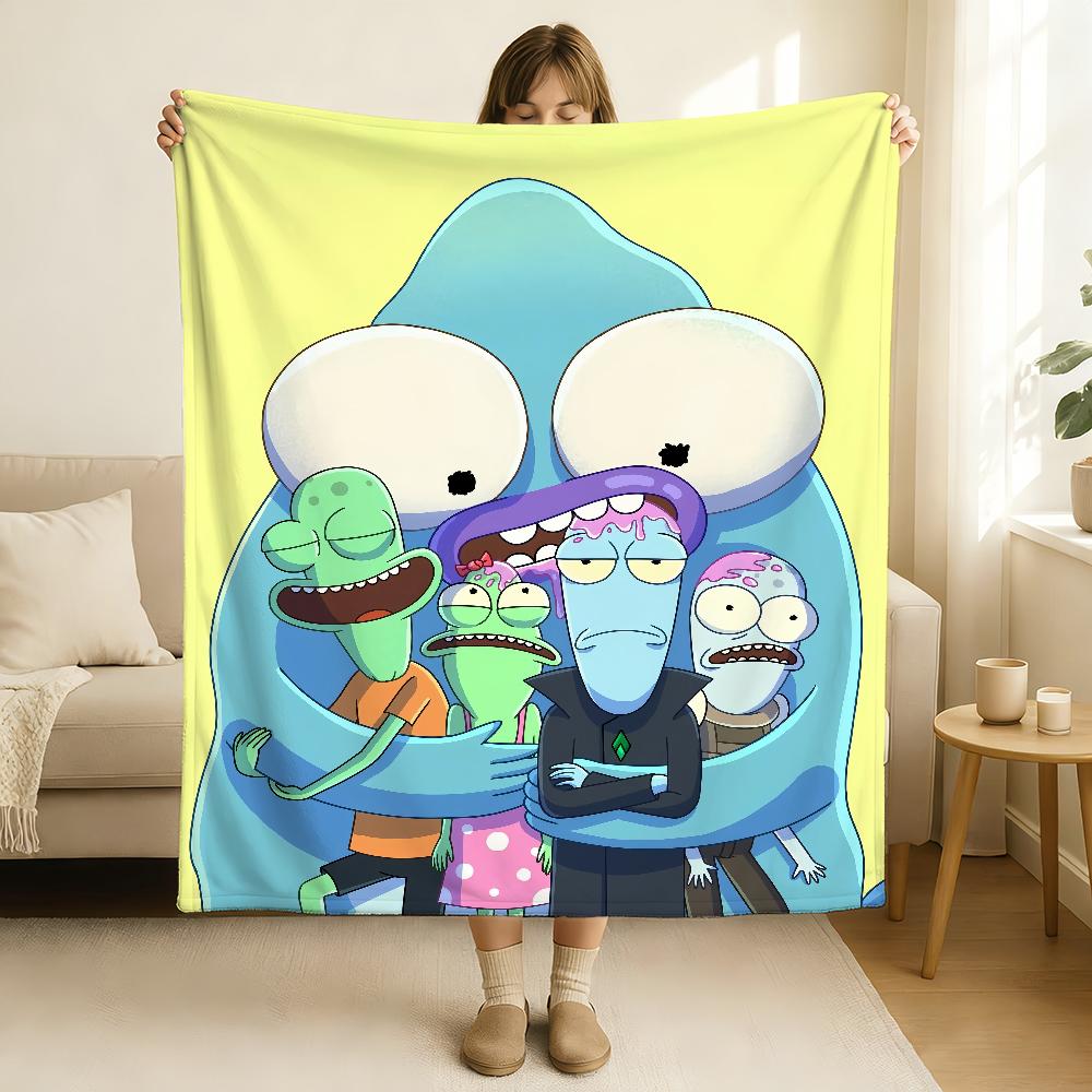 Couverture Solaire Opposés de Dessin Animé Douce et Agréable pour la Peau pour Canapé Lit Sieste Couvre-lit Couette Toutes Saisons