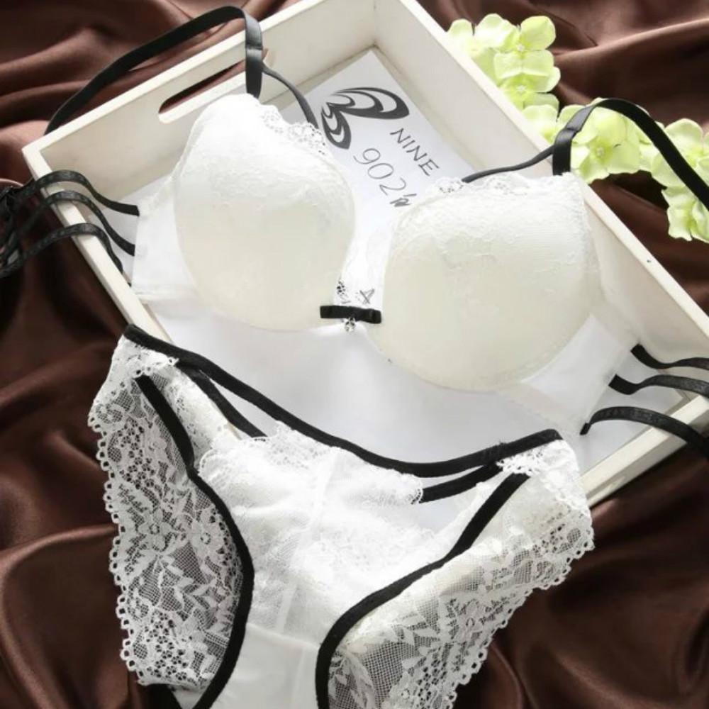 Adjustable Sexy Lace Gathering Underwear Comfortable Thin Cup Women Back Bra Set