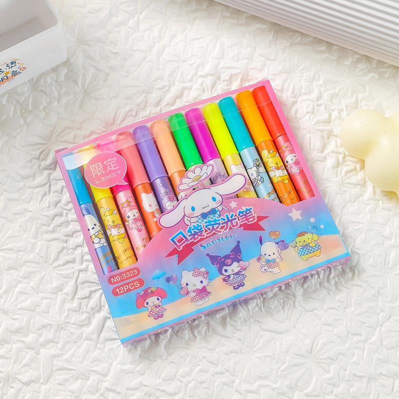 Sanrio Cute Cartoon Highlighters: Eye-Friendly Journal Markers for Students