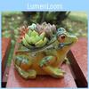 Farmhouse Style Plastic Flower Pot With Cute Frog Ornament For Indoor And Outdoor Use
