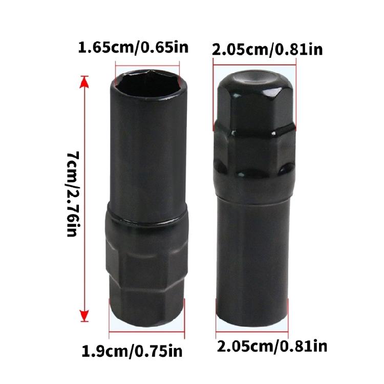16.5mm Wheel Lug Nut Socket Removal Tool Replacement 7 Spline Lug Nut Drive Tuner Key Tool for 3/4in 13/16in Wrenches