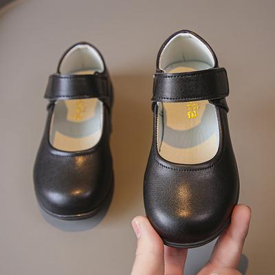 Sapatos de couro infantil para meninas, macio, brilhante, quatro estações, preto, uniforme do Reino Unido, sapatos escolares, crianças, versáteis, sapatos de princesa, vento coreano