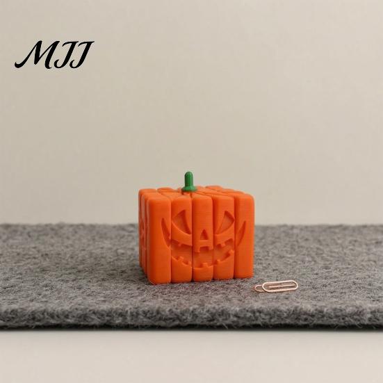 Halloween Desk Ornament 3D Printed Pumpkin Fidget Toy, Spooky Anxiety Textured Relief Sensory Toy for Stress Relief, Party Supplies Folding
