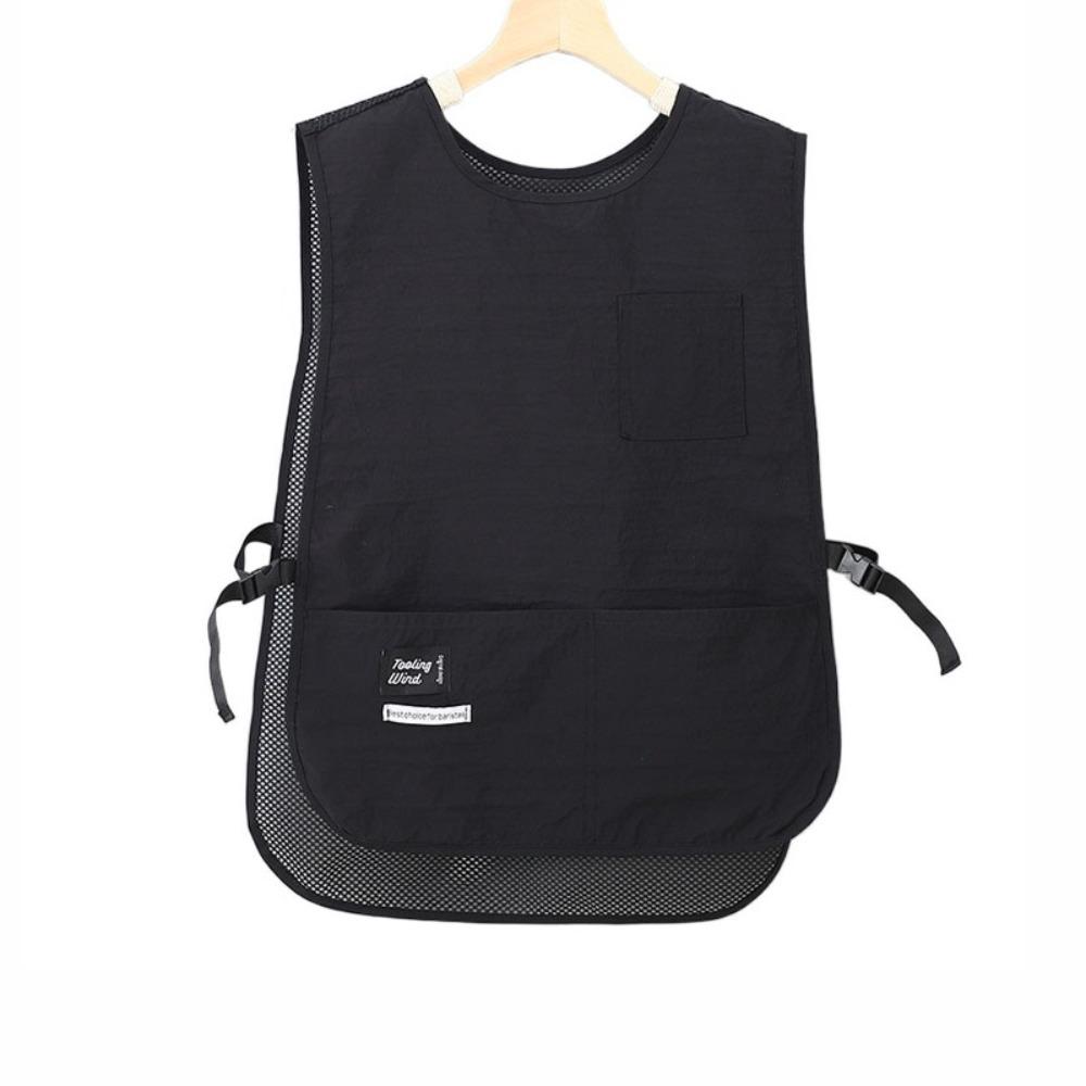 

Nylon Vest Style Stain-Resistant Apron Waterproof Coffee House Uniform Kitchen Aprons Coffee House black 64cm