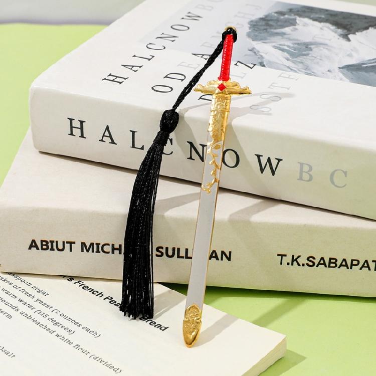 Swords Design Alloy Bookmarks With Decorative Tassels Martial Arts Inspired Metal Lightweight Book Marker