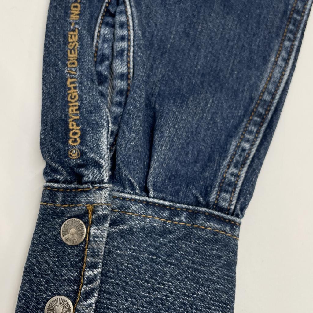 DIESEL D-EAST-P1 Blue Long Sleeve Denim Shirt Washed tops XS blueUsed