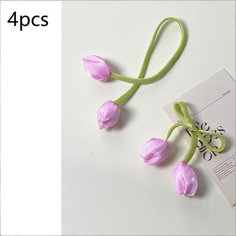 4PCS Adjustable Tulip Curtain Straps Elegant Beautifully Curtain Tieback Creative Fashion Elegant Curtains Tie Rope Living Room