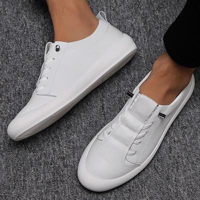 100% Genuine Leather Shoes Men Sneakers Ins Fashion Men White Shoes Cool Street Young Man Footwear