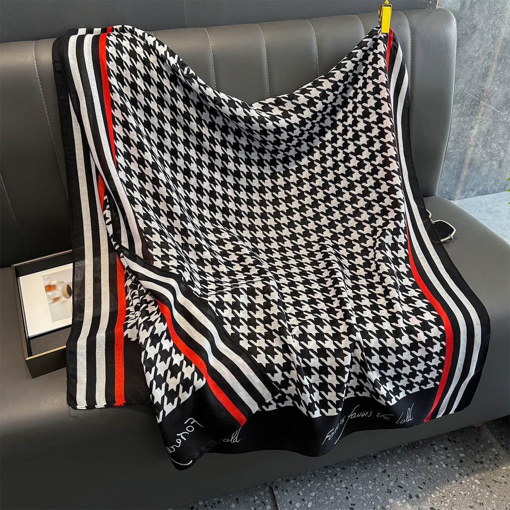 New Fashion Luxury Houndstooth Print Scarf For Women Shawl Wrap Spring Scarf Pashmina Foulard Hijab Stole Scarves Bufandas Stole