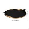 Tray with Handles Contemporary Circular Metal Decorative for Home Stylists, Interior Designers,