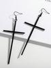 1Pair Big Cross Drop Earrings Minimalist Large Cross Pendant Dangle Earrings Hip-Hop Punk Style Statement Jewelry Gift for Women Men Wear