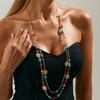 Ingemark Vintage Acrylic Beaded Long Pendant Necklace Women Boho Stacked Sweater Chain Jewelry On the Neck Party New Accessories