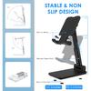 2 Pack Cell Phone Stand for Desk, Adjustable Angle & Height, Foldable Portable Phone Holder with Anti-Slip Silicone Pad, Compatible with iPhone