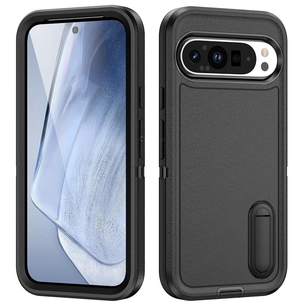 

Luxury Heavy Duty Double Layer Armor Protection Cases For Google Pixel 10 9 Pro XL Shockproof Invisible Bracket Matte Back Cover Google Pixel 9