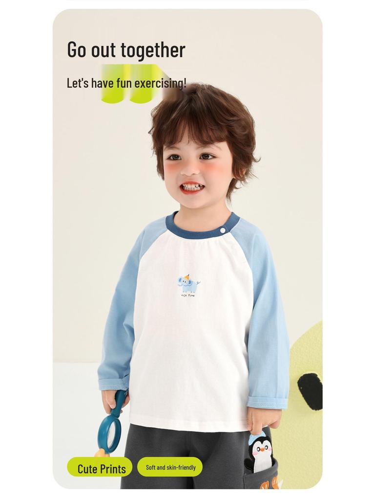 Kaka Panda Kids' Long-Sleeve T-Shirt for Boys & Girls - Trendy Spring/Autumn Top for Toddlers