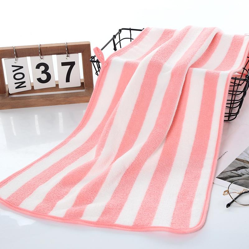 Coral Fleece Towels, Home Color Striped Bath Towels, Absorbent Towels, Adult Face Towels, Hand Towels, Bathroom Swimming Towels