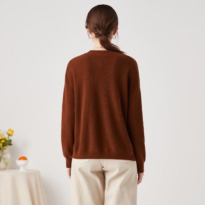 Zhaojun Women's Pure Cashmere Round Neck Knit Sweater