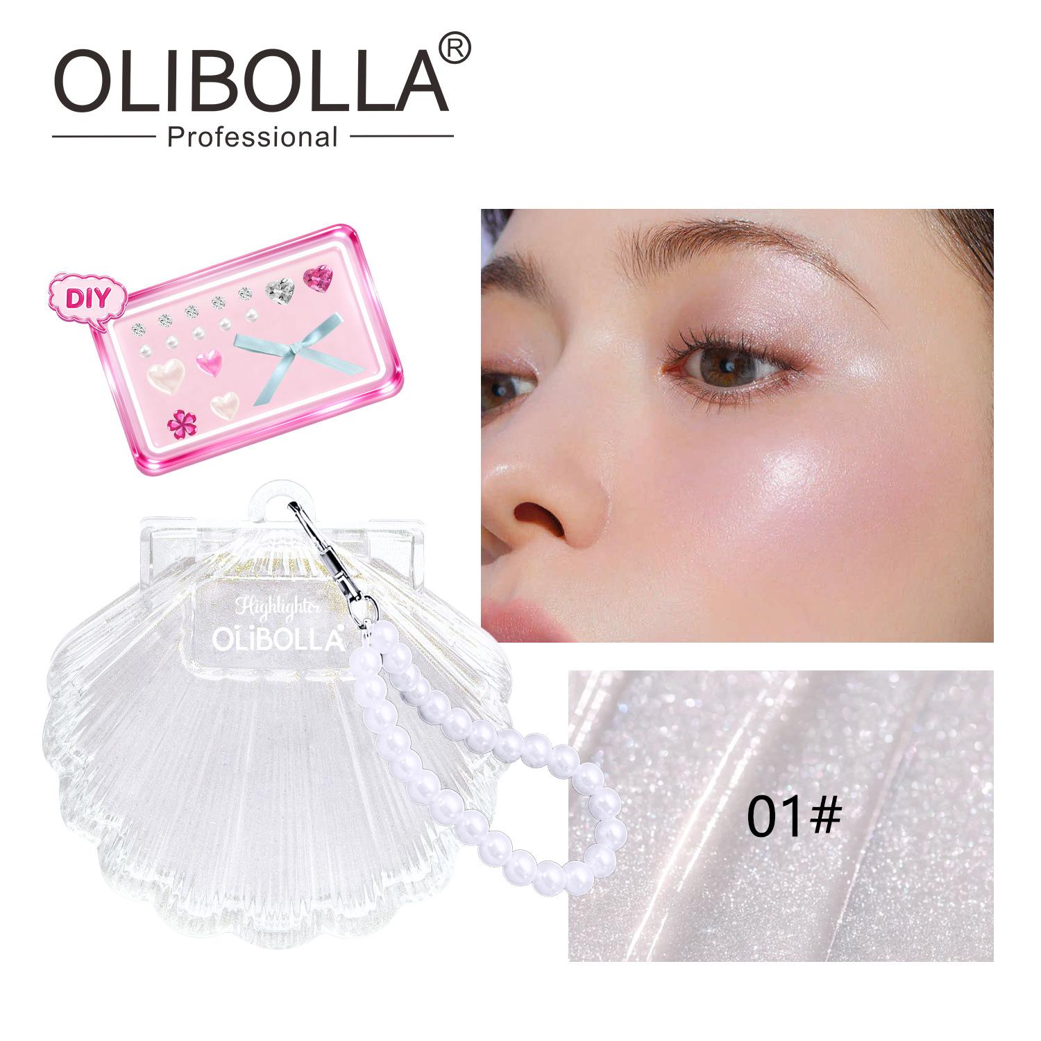 Pearlescent Shimmer Shell Highlighter Balm, 2 In 1 Face Blush Highlight Brightening Makeup