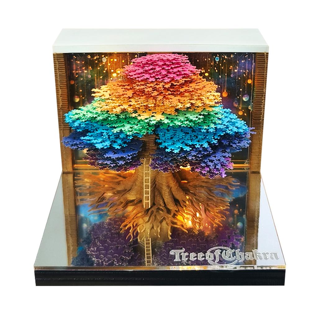 3D Memo Pad Custom Calendar Sakura Tree Light Box Desk Decoration Notepad Stationery Girl Birthday Gift Christmas Gift for Kids