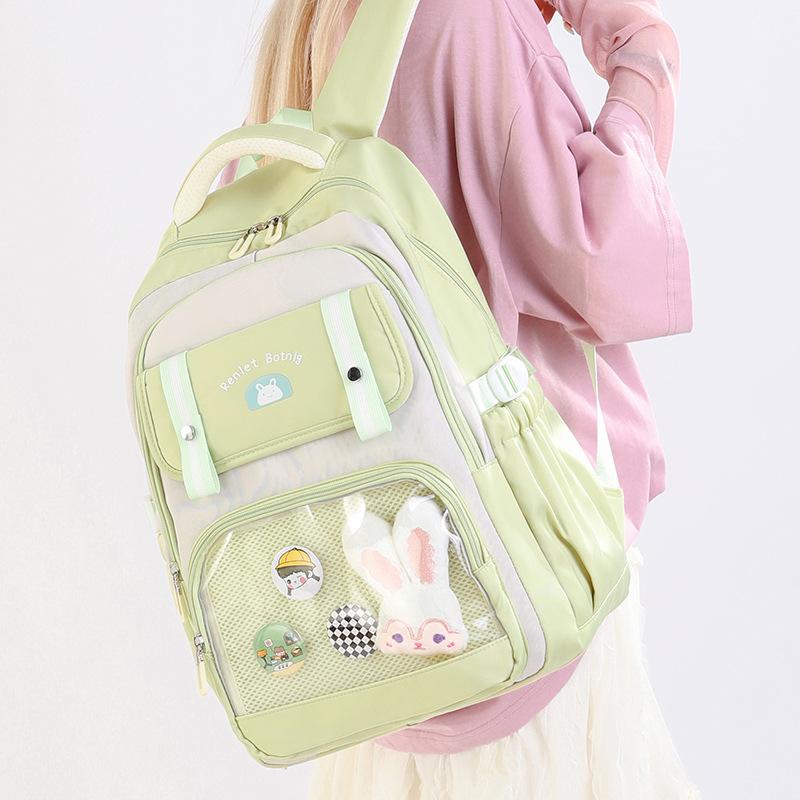 New Green Backpack Women Waterproof Candy Colors Backpacks Fancy High School Bags for Teenage Girl Cute Travel Rucksack