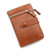 Short women's wallet, leather zipper card bag, trendy change bag.