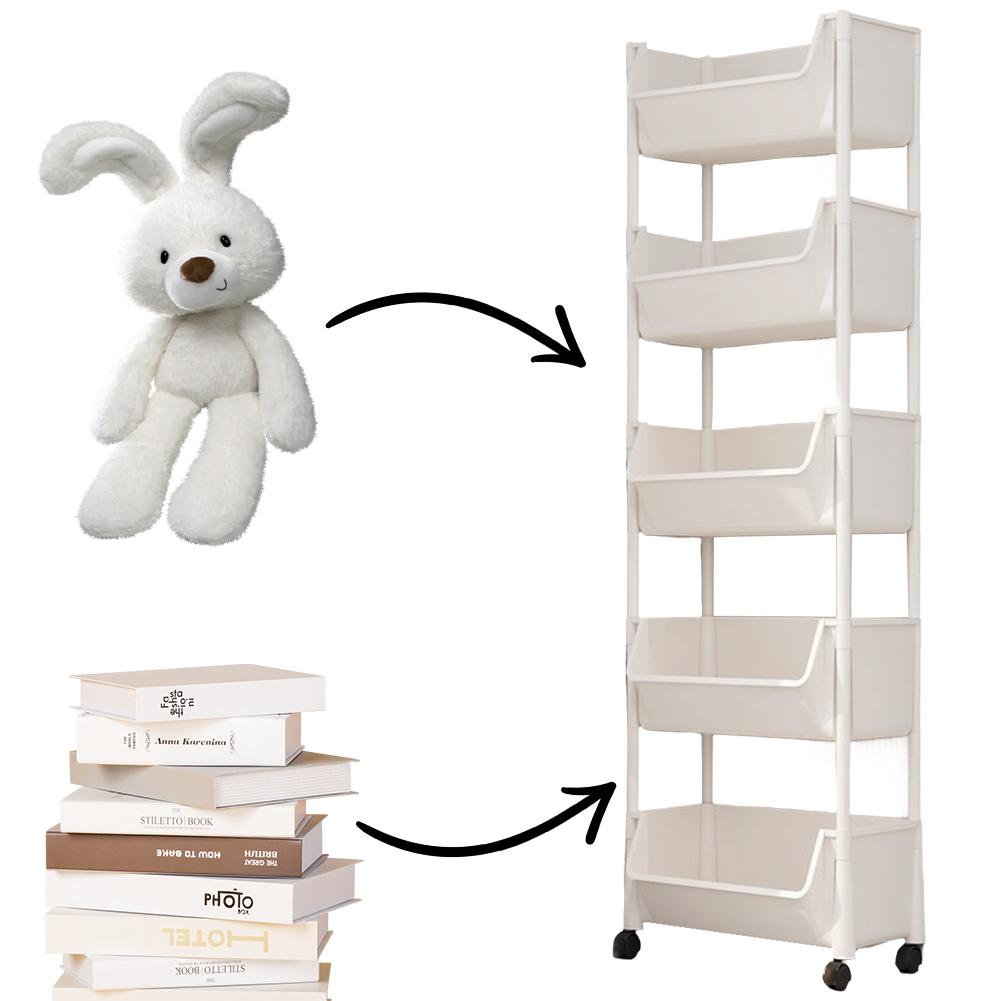 Multi-Tier Snacks Trolley with Wheel Kitchen Storage Trolley for Kitchen Bathroom Living Room Office