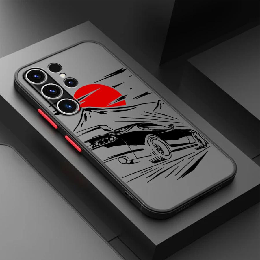 Cartoon Sunset Car Funda Back Phone Cover Case for Samsung Galaxy S20 FE S22 S21 S25 Ultra S26 S23 FE Note 20 Ultra 10+ S24 Plus