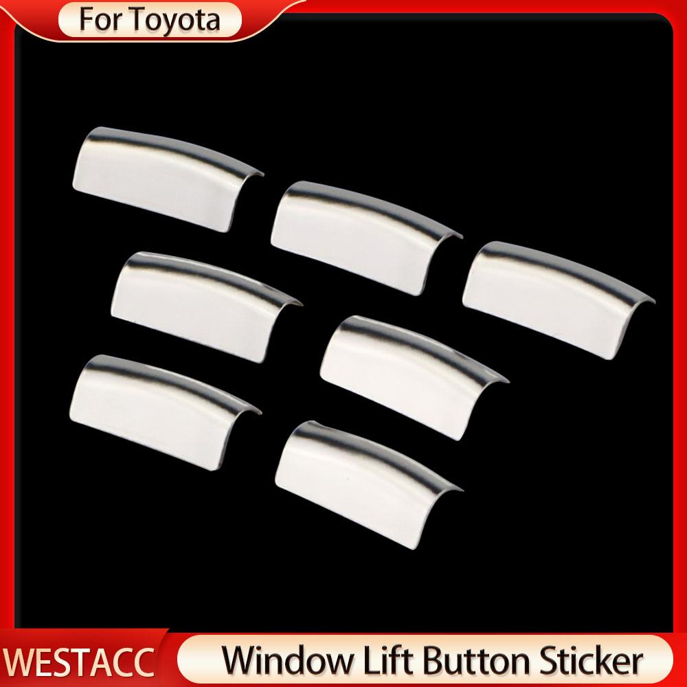 7Pcs/set Car Door Window Switch Lift Button Cover Trim Sticker Fit for Toyota RAV4 Corolla AYGO Verso AVENSIS YARIS VITZ