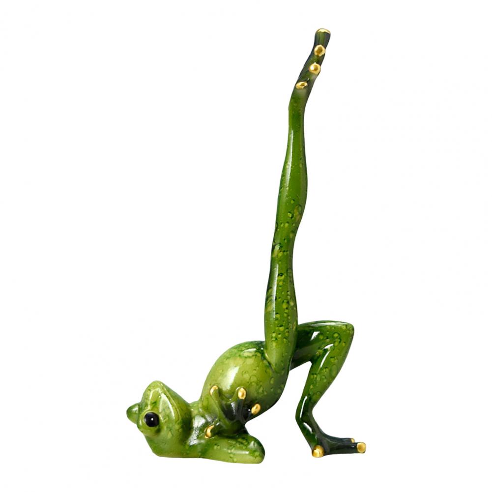 Cartoon Couple Frog Figurine Yoga Frog Statue Resin Sports Frog Sculpture Home Office Desktop Decoration Ornament