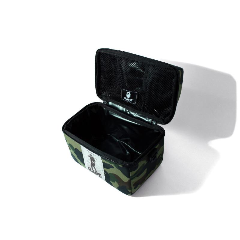 A Bathing Ape Ape Head Logo Camouflage Pattern Nylon Small Square Crossbody Shoulder Bag Unisex Bags Green Yellow 0ZXBGM182008H