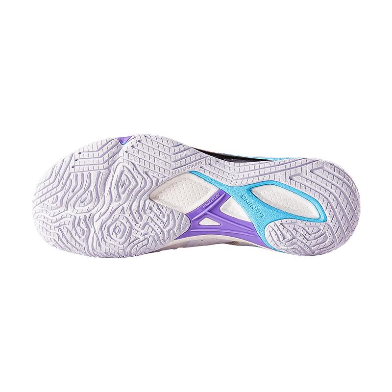 New LiNing Shock Absorbers Slip Resistant Breathable Low Top Badminton Shoes Unisex White Blue AYAR001-5