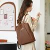Retro Anti-Theft Backpack Soft Leather Women's Commuter Lightweight Travel Schoolbag