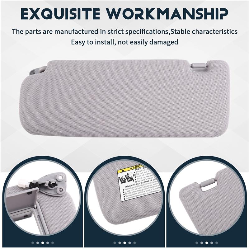 For Hyundai SONATA 2006- 2010 852013K010QS 85K000QS 1SET Sun Visor Car LH RH Gray Cloth