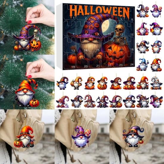 Halloween Advent Calendar 2025 Terrifying Dwarf Pendent 24-Day Countdown Box Cute Mini Characters for Kids